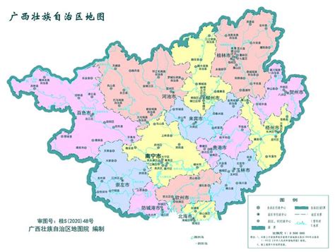 中国地图广西|广西2023年版行政区划地图（含14大地级市高清地。